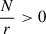 Mathematical equation: $ \frac{N}{r} > 0 $