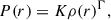 Mathematical equation: $$ \begin{aligned} P(r)&= K \rho (r)^{\Gamma }, \end{aligned} $$