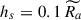 Mathematical equation: $ h_s = 0.1\,\widetilde{R_a} $