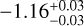 Mathematical equation: $-1.16^{+0.03}_{-0.03}$