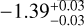 Mathematical equation: $-1.39^{+0.03}_{-0.03}$