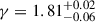 Mathematical equation: $ \gamma = 1.81^{+0.02}_{-0.06} $