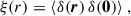 Mathematical equation: $$ \begin{aligned} \xi (r) = \langle \delta (\boldsymbol{r}) \, \delta (\boldsymbol{0}) \rangle \;, \end{aligned} $$