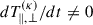 Mathematical equation: $ dT^{(\kappa)}_{\parallel, \perp}/dt \neq 0 $