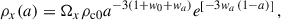 Mathematical equation: $$ \begin{aligned} \rho _x(a)=\Omega _x\rho _{\rm c0}a^{-3(1+w_0+w_a)}e^{ \left[ -3w_a\,(1-a) \right] }\,, \end{aligned} $$