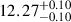 Mathematical equation: $ 12.27^{+0.10}_{-0.10} $