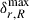 Mathematical equation: $ \delta_{r,R}^\mathrm{{max}} $
