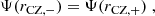 Mathematical equation: $$ \begin{aligned} \Psi (r_{\rm CZ,-}) = \Psi (r_{\rm CZ,+}) \; , \end{aligned} $$