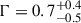 Mathematical equation: $ \Gamma = 0.7^{+0.4}_{-0.5} $