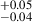 Mathematical equation: $ ^{+0.05}_{-0.04} $
