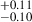 Mathematical equation: $ ^{+0.11}_{-0.10} $