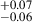 Mathematical equation: $ ^{+0.07}_{-0.06} $