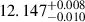 Mathematical equation: $ 12.147^{+0.008}_{-0.010} $