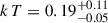 Mathematical equation: $ k\,T = 0.19^{+0.11}_{-0.05} $