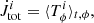 Mathematical equation: $$ \begin{aligned} \dot{J}_{\mathrm{tot} }^i= \langle T^i_\phi \rangle _{t,\phi }, \end{aligned} $$