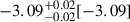 Mathematical equation: $ -3.09^{+0.02}_{-0.02}[-3.09] $