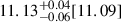 Mathematical equation: $ 11.13^{+0.04}_{-0.06}[11.09] $
