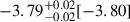 Mathematical equation: $ -3.79^{+0.02}_{-0.02}[-3.80] $