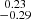 Mathematical equation: $ \substack{0.23 \\ -0.29} $