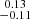Mathematical equation: $ \substack{0.13 \\ -0.11} $