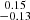 Mathematical equation: $ \substack{0.15 \\ -0.13} $
