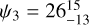 Mathematical equation: ${\psi _3} = 26_{ - 13}^{15}$