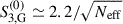Mathematical equation: $ S_{3,\mathrm{G}}^{(0)} \simeq 2.2/\sqrt{N_{\mathrm{eff}}} $