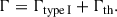 Mathematical equation: $$ \begin{aligned} \Gamma = \Gamma _{\rm type\,I} + \Gamma _{\rm th}. \end{aligned} $$