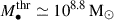Mathematical equation: $ M_{\bullet}^{\mathrm{thr}} \simeq 10^{8.8}\,\mathrm{M}_\odot $