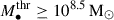 Mathematical equation: $ M_{\bullet}^{\mathrm{thr}}\geq 10^{8.5}\,\mathrm{M}_\odot $