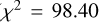 Mathematical equation: $\chi^{2}_{\mathrm{\nu}} = 1.89$ ($\chi^{2}=98.40$)