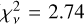 Mathematical equation: $\chi^{2}_{\mathrm{\nu}} = 2.74$