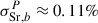 Mathematical equation: $ \sigma^{P}_{\mathrm{{Sr}}, b}\approx0.11\% $