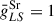 Mathematical equation: $ \bar{g}_{LS}^{\mathrm{Sr}} = 1 $