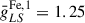 Mathematical equation: $ \bar{g}_{LS}^{\mathrm{Fe,1}} = 1.25 $