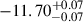 Mathematical equation: $ -11.70^{+0.07}_{-0.07} $