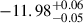 Mathematical equation: $ -11.98^{+0.06}_{-0.05} $