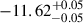 Mathematical equation: $ -11.62^{+0.05}_{-0.05} $