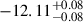 Mathematical equation: $ -12.11^{+0.08}_{-0.08} $