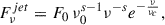 Mathematical equation: $$ \begin{aligned} F^{jet}_{\nu } = F_0 \, \nu _0^{s-1} \nu ^{-s} e^{-\frac{\nu }{\nu _c}}, \end{aligned} $$