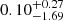 Mathematical equation: $ 0.10^{+0.27}_{-1.69} $
