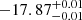 Mathematical equation: $ -17.87^{+0.01}_{-0.01} $
