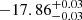 Mathematical equation: $ -17.86^{+0.03}_{-0.03} $