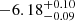 Mathematical equation: $ -6.18^{+0.10}_{-0.09} $