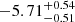 Mathematical equation: $ -5.71^{+0.54}_{-0.51} $