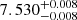 Mathematical equation: $ 7.530^{+0.008}_{-0.008} $