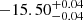 Mathematical equation: $ -15.50^{+0.04}_{-0.04} $