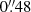 Mathematical equation: $ 0{{\overset{\prime\prime}{.}}}48 $