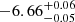 Mathematical equation: $ -6.66^{+0.06}_{-0.05} $