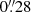 Mathematical equation: $ 0{{\overset{\prime\prime}{.}}}28 $